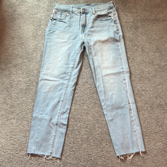 Gap Girlfriend Mid Rise Raw Hem Jeans - Picture 10 of 12